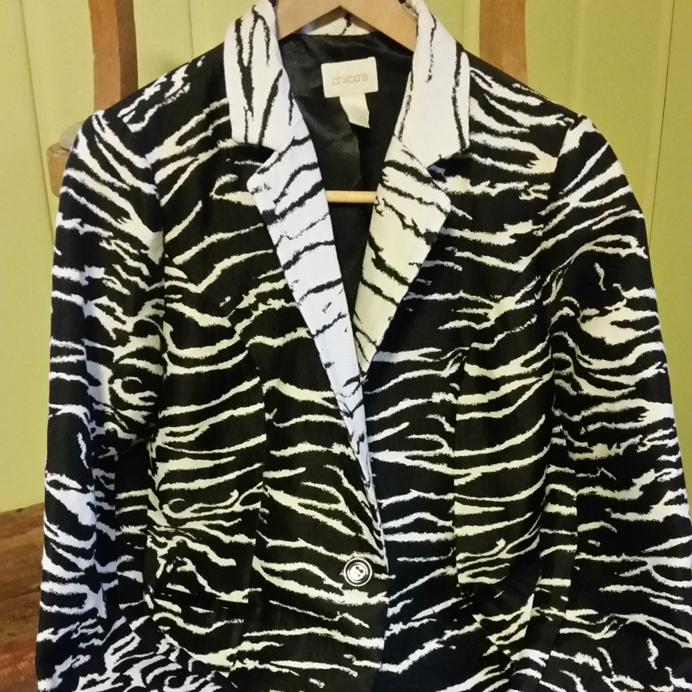 Chico's Zebra Print Blazer
